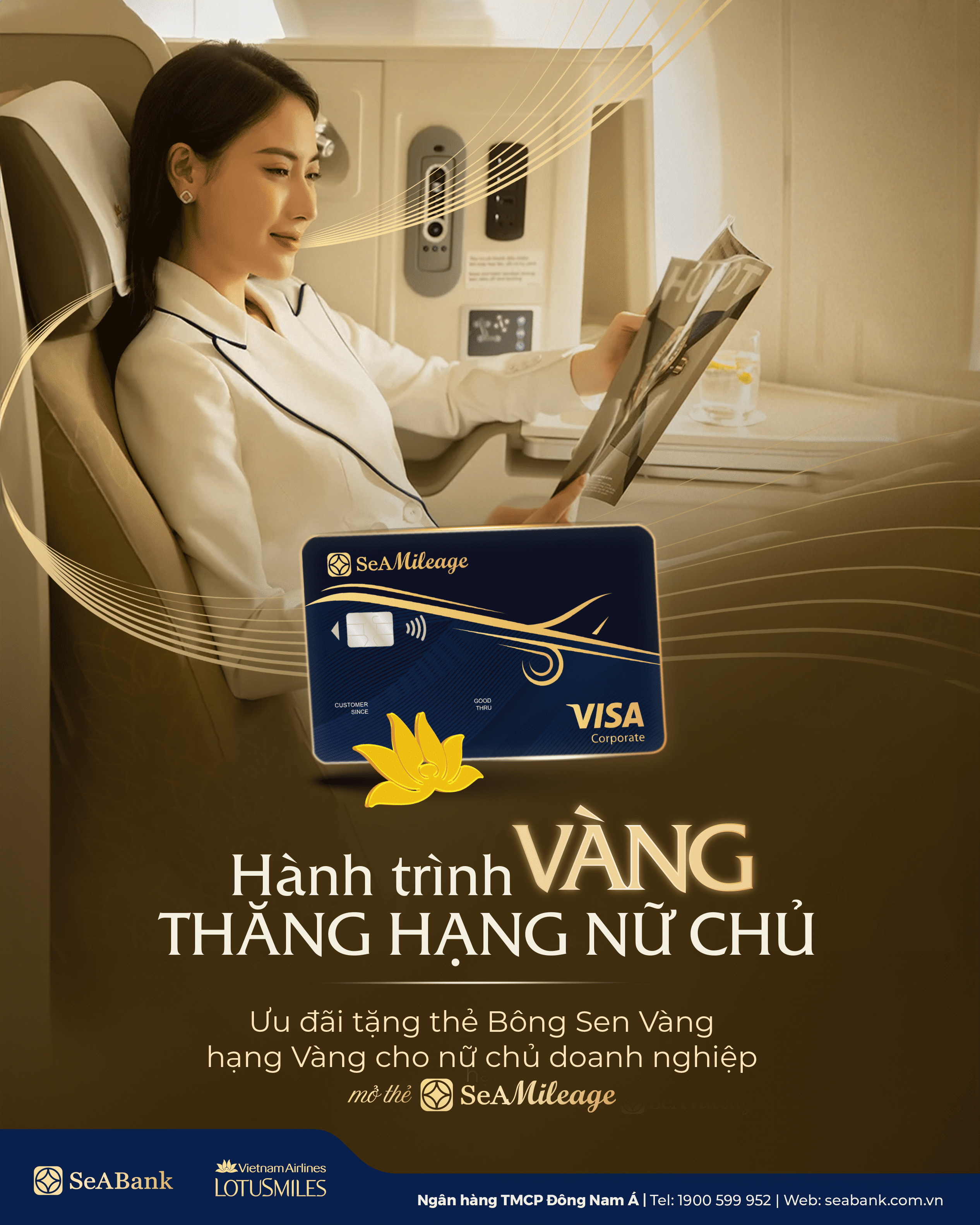 Nhân dịp 20/10, SeABank trân trọng giới thiệu chương trình ưu đãi “Hành trình vàng – Thăng hạng nữ chủ” nhằm tôn vinh và hỗ trợ các doanh nghiệp nữ chủ với nhiều ưu đãi độc quyền